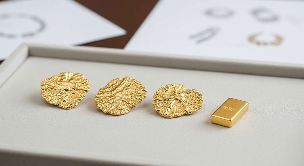 pepitas de ouro e barra de ouro